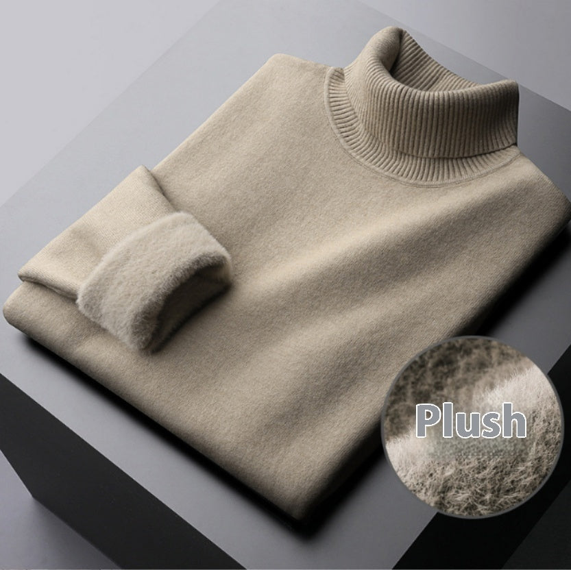 Pull d'hiver à col roulé pour femme, élégant, épais