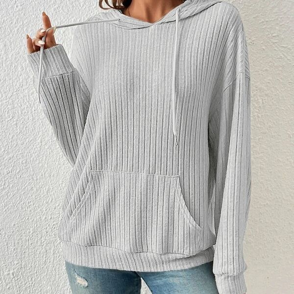 Sweat à capuche rayé à manches longues pour femme